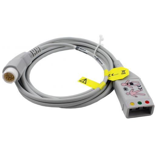 EKG Stammkabel 3adrig mit IEC 12-Pin-Stecker für Philips (wie M1510A)