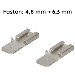 Adapter Faston F1 auf F2 4.8mm->6.3mm